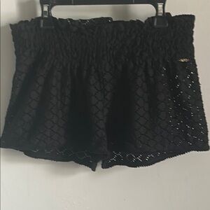 Roxy Black Eyelet Lace Women’s Cover Up Beach Pool Summer Shorts